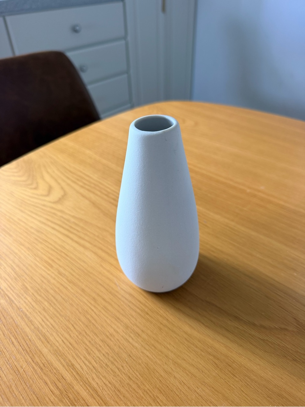 Minimal White Matte Ceramic Bud Vase